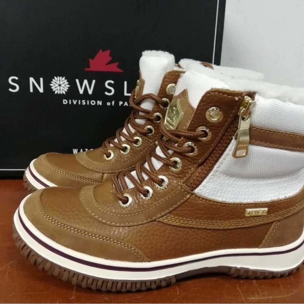 Pajar Brown and White Winter Lace-Up Boots